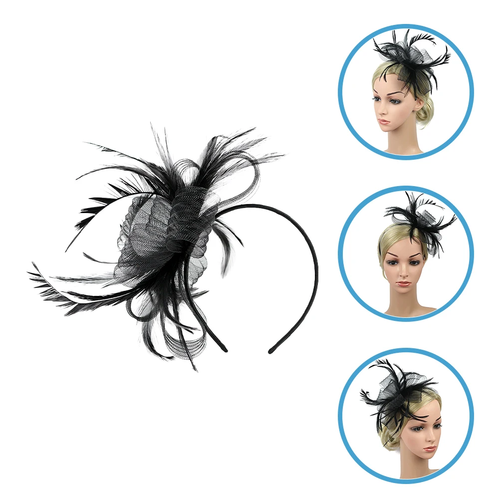 

Veil Fascinator Hair Clip Headband Fascinators Hat Artificial Plume Elegant Party Wedding Tea Fashionable