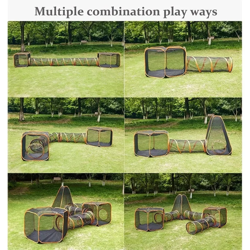 6-in-1 Tent Cat Enclosures with Tunnel for Indoor Outdoor Portable Playpen Play Tents for Cats Dogs Rabbit Ferrets Small Animals view 6