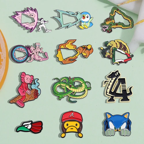 드래곤 만화 귀여운 동물 합금 모자 핀 의류 브로치, 친구 및 가족용 완벽한 선물, 창의적인 배지