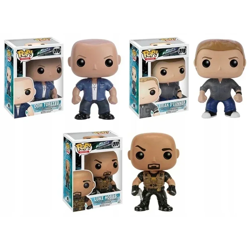 FUNKO POP     NUEVA llegada Fast Furious Dom Toretto # 275 Cerebro O'conner # 276 Luke Hobbs # 277 Figura Juguetes Modelo de colección de vinilo