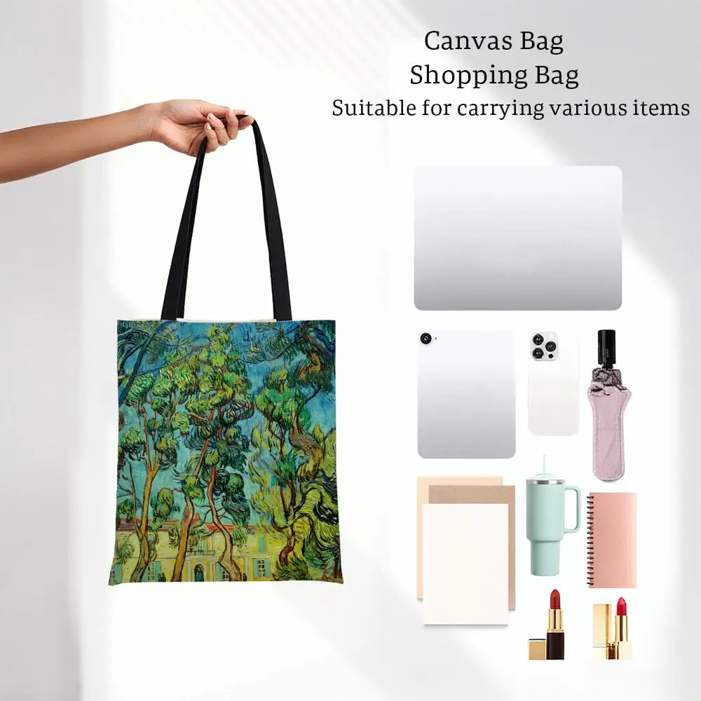 Expressive Turbulent Artist style V-Van Gogh Storage Bags Printed Series Shoulder Bag Portable Daily Lightweight Tote Bag