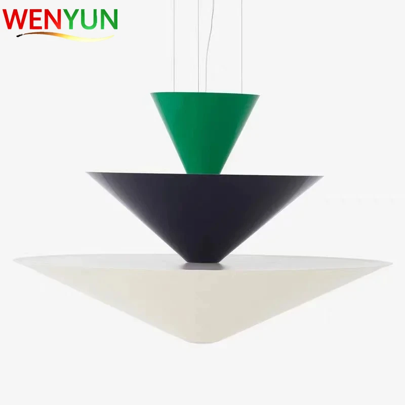 WENYUN Pendant Light Red for Dining Room Bar Counter Bedroom Personalized Multi Layer Round Pendant Lamp Home Decor