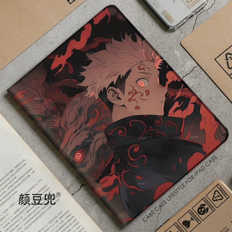 

Itadori Yuji Anime Jujutsu Kaisen For Samsung Galaxy Tab A7 Lite 8.7 2021 Case S9 Plus Tri-fold stand Cover Galaxy Tab S6 Lite