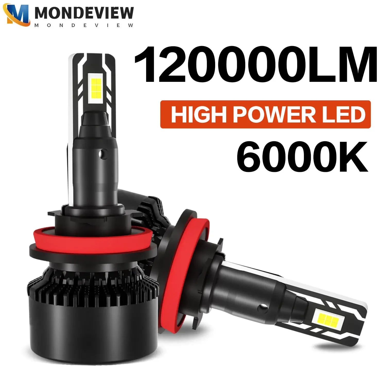 

MONDEVIEW 2pcs A8 H1 H7 H11 H4 9005 9006 high-power car headlights 6000K 800W 120000LM high brightness driving lights