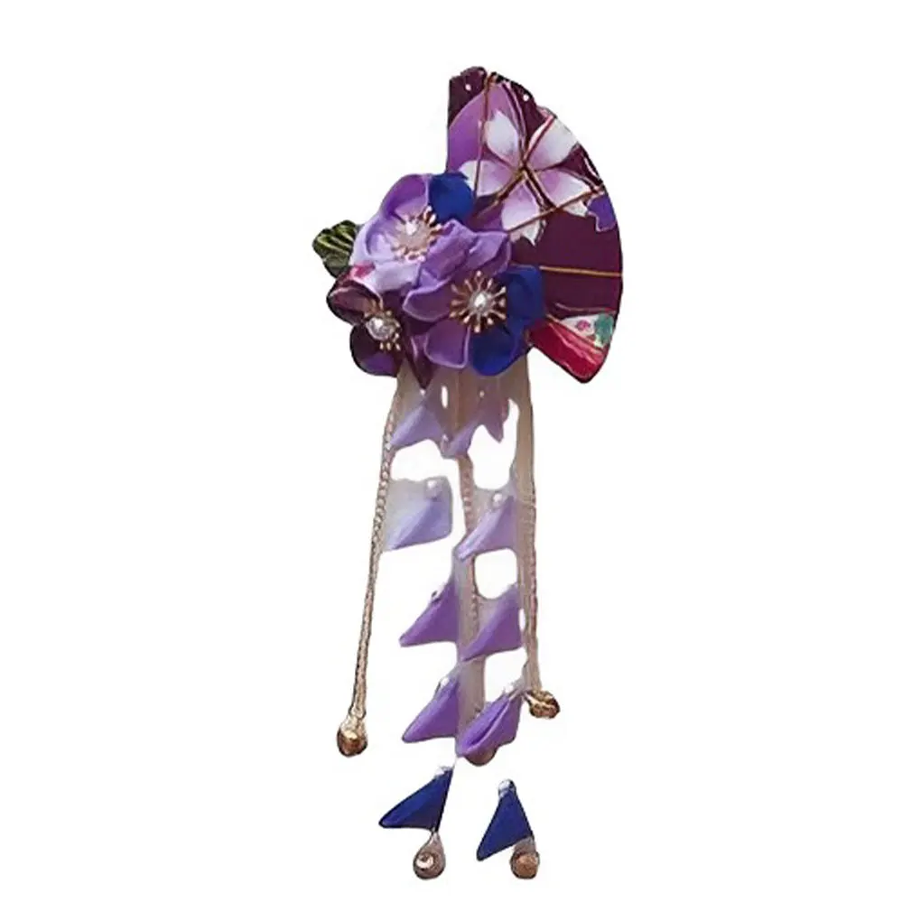 Exquisite Flower Color Headwear For Japanese Bathrobes And Hanfu Lovers Hair Clips Are Fixed And Not Easy To Fall Off