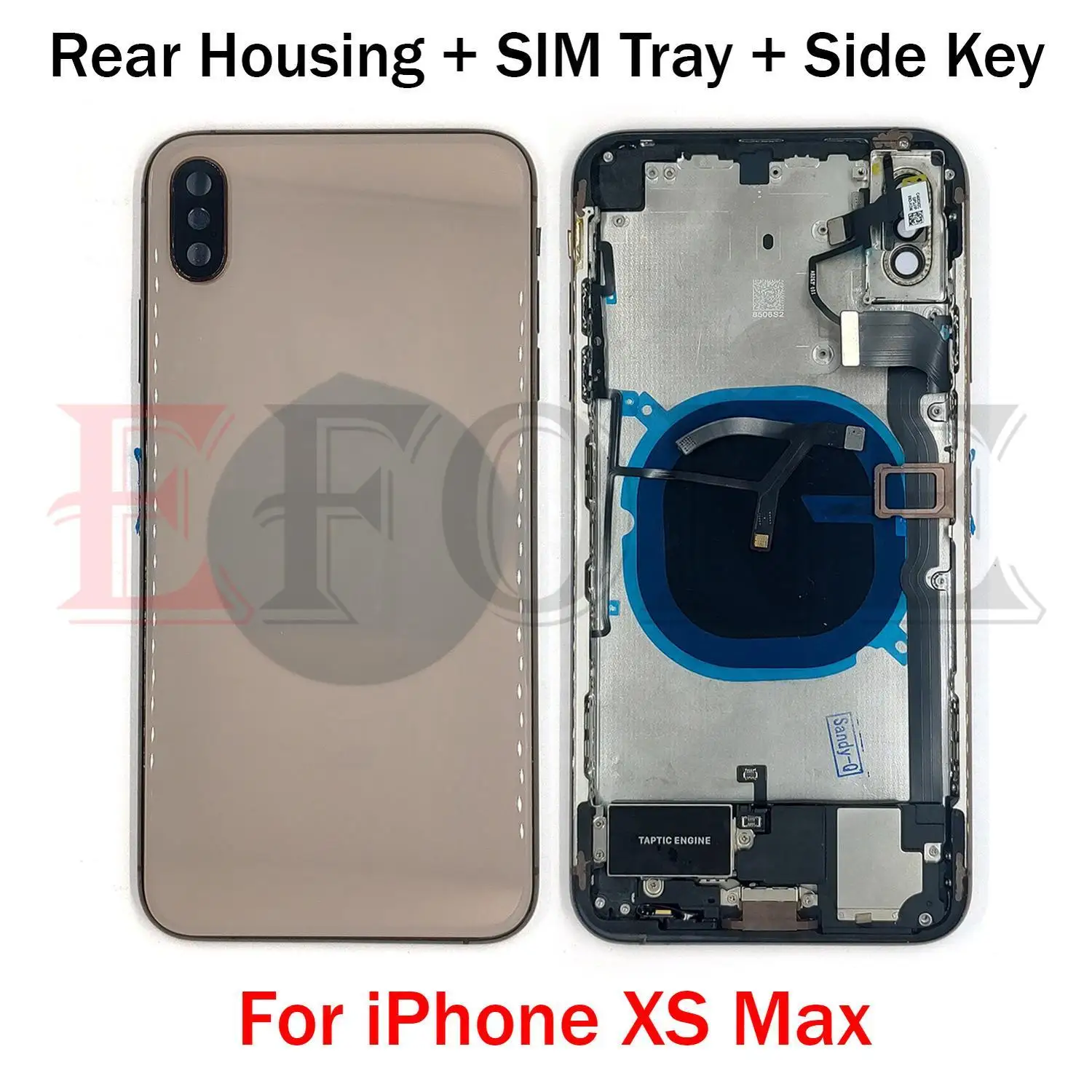 iphone-xs-max用バッテリードアバックカバーハウジングケースミドルフレームシャーシ-simトレイ-サイドボタン-フレックスケーブル修理部品