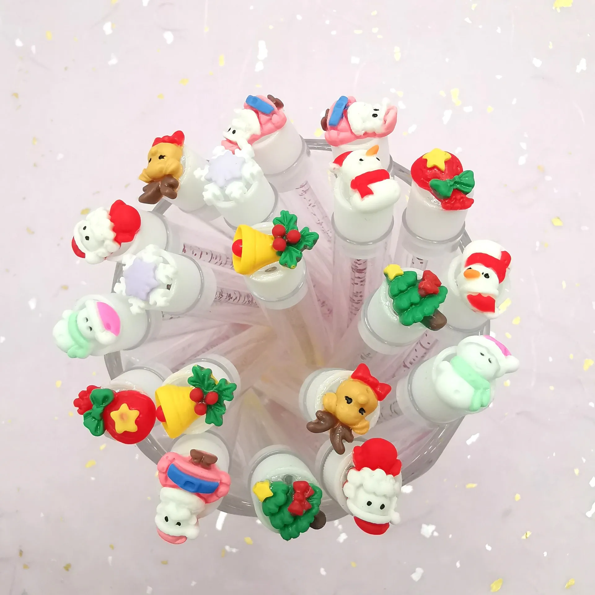 Custom Private Label Herbruikbare Wimper Lash Brush Tube Kerstcadeau Winter Sneeuw Kerstman Herten Kerst Wimper Lash Brush in Tube