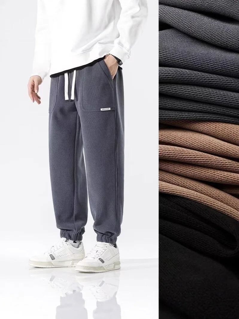 

Men's Sweatpants Joggers Winter Heavyweight Tapered Cuff Casual Athletic Lounge Pants Elastic Waistband Solid Color