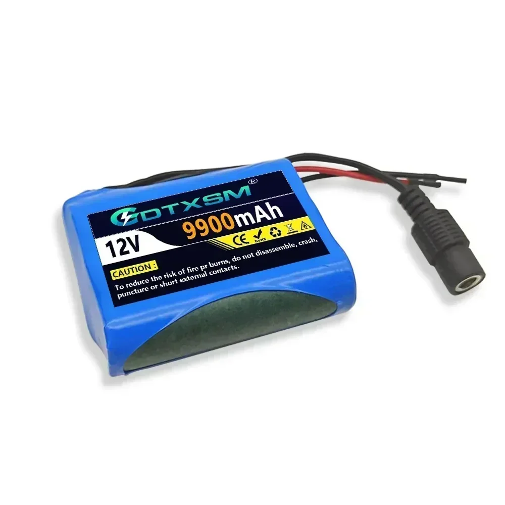 

12V 9900mAh 100% New 3S1P Protection Plate12V 9.9Ah Battery Pack 18650 Lithium ion DC 12.6V Super Rechargeable Battery+Charger