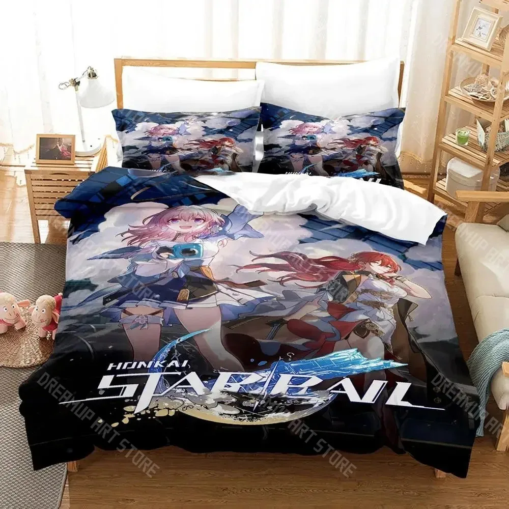 3D Printed Honkai Star Rail Game Bedding Set for Boys Girls Duvet Cover Pillowcase Twin Queen King Full Single Double Sizes