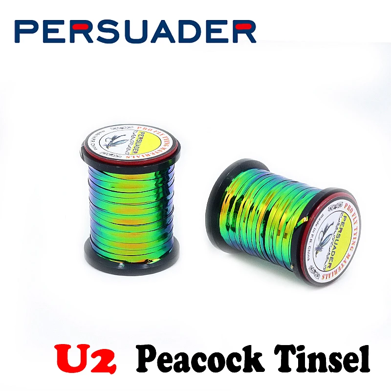 

Persuader 2 spools peacock/orange two tones mylar tinsel 4optional sizes strong fly tying nymph body wrap metallic tinsel spool