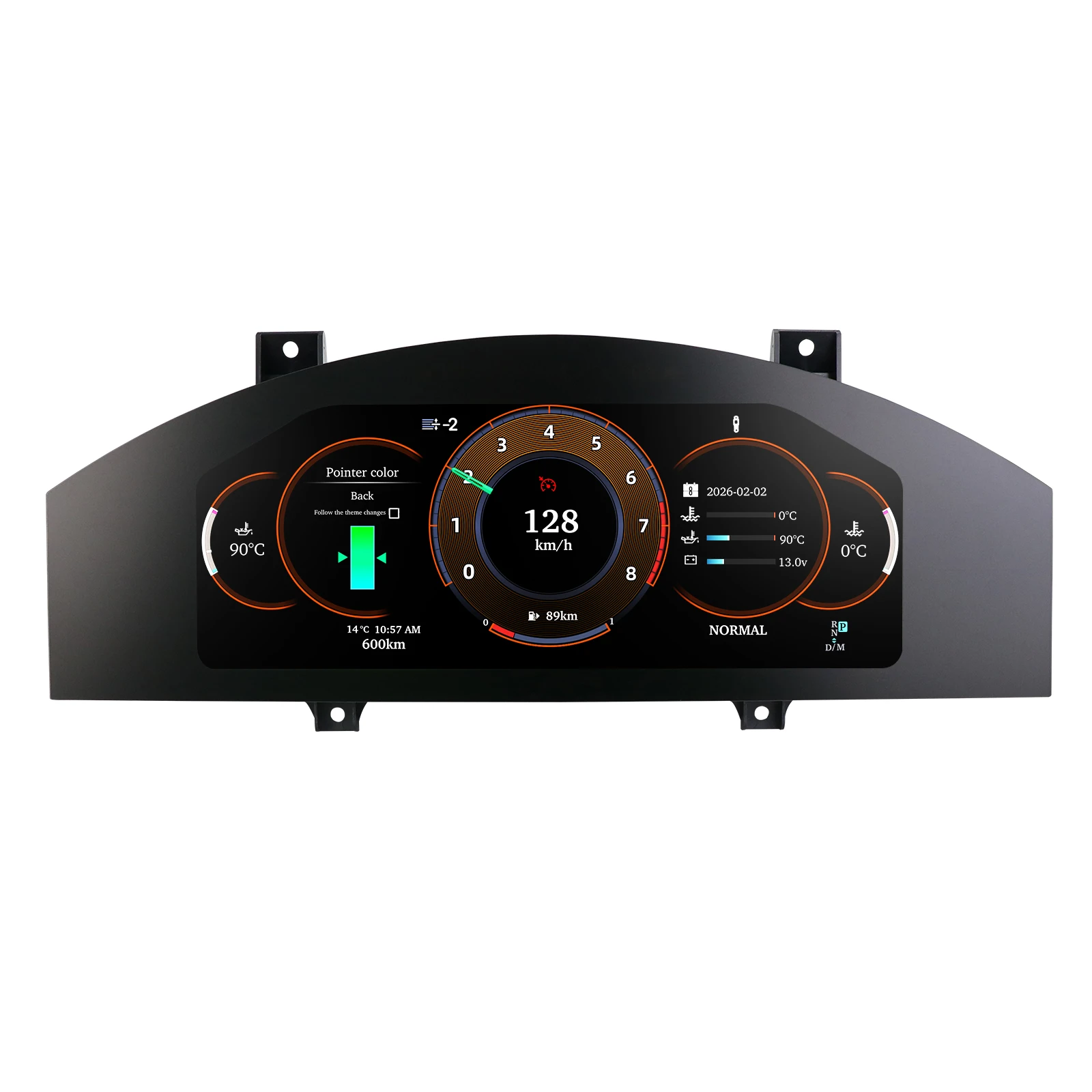 Hizpo Écran numérique LCD 12,3 pouces pour tableau de bord de voiture, compatible Porsche Cayenne 2005-2009, pour la modification de l'autoradio, du panneau d'instruments, du cockpit, de l'affichage des instruments, du compteur de vitesse, du tachymètre, du système Linux 5.4, pour l'automobile.