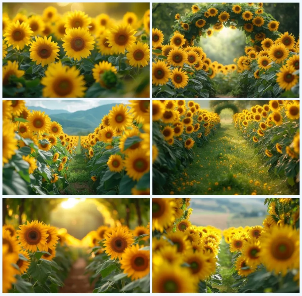 

Avezano Sunflower Field Backdrop Summer Rural Children Portrait Photography Background Photo Studio Photocall Props