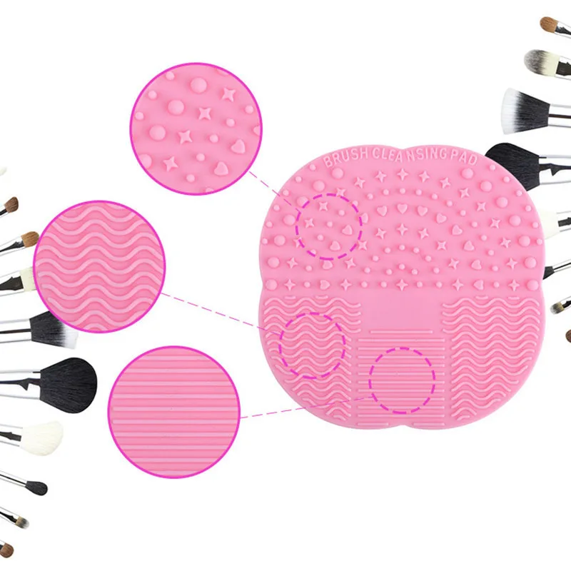 1pcs Four leaf Shaped Makeup Brush Cleaning Pad With Suction Cup Beauty Tool Makeup Brush Cleaner Mat Makeup Accessories