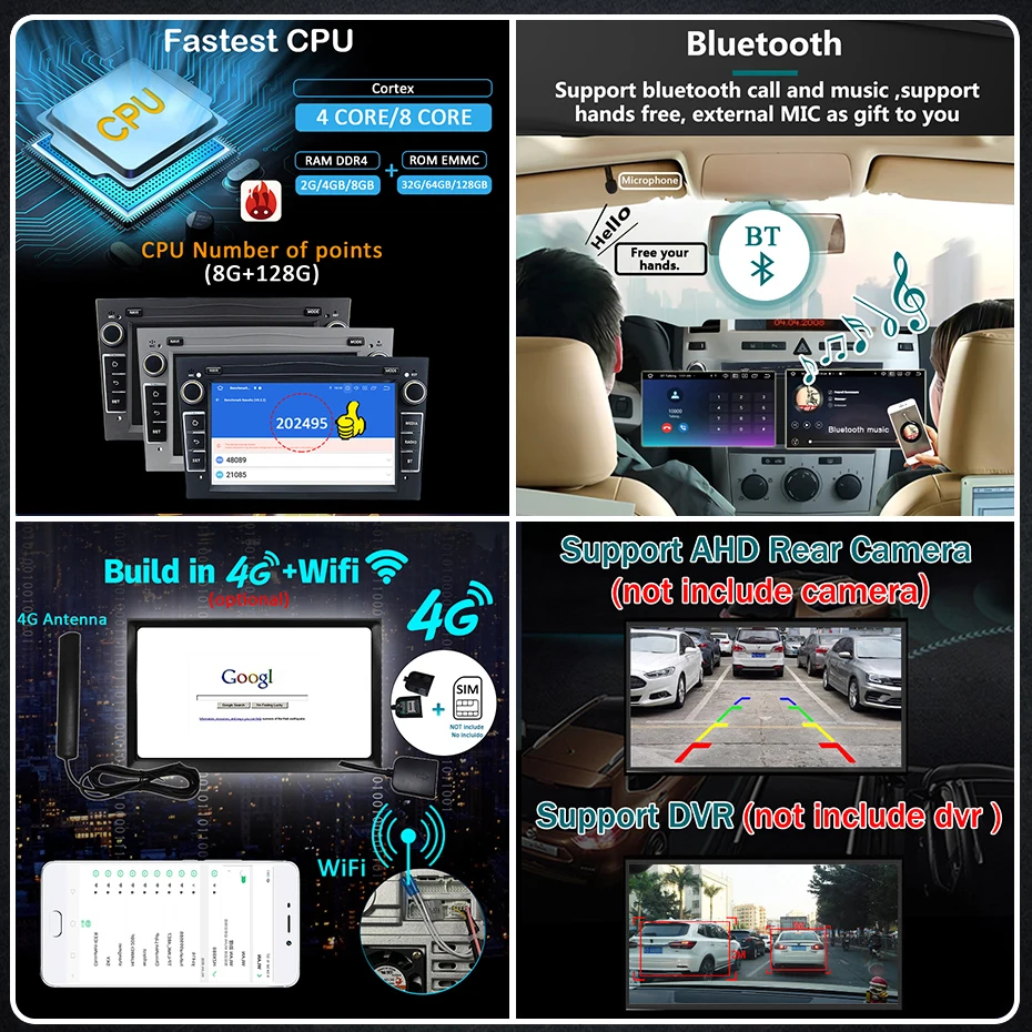 Radio para Auto con Android 15, 8G128G, CarPlay Inalámbrico para Opel/Vauxhall Astra, Antara, Zafira, Meriva, Combo, Signum, Tigra Two Top 2003-2006 5
