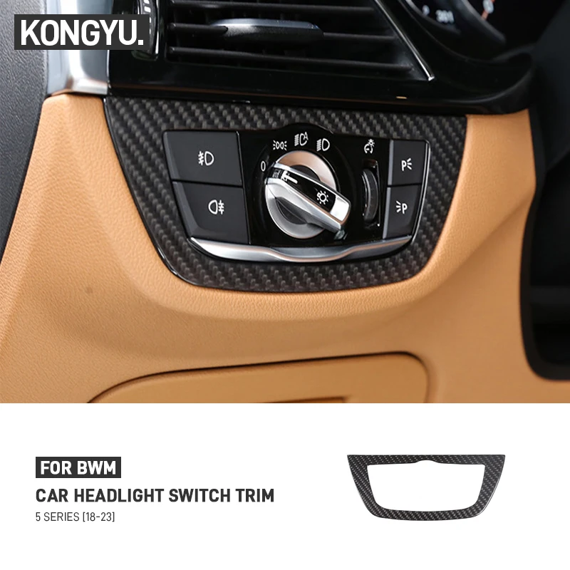 

Для BMW 5 серии G30 2018-2023 настоящая сухая панель переключателя фар из углеродного волокна, рамка, накладка, наклейки, декоративные аксессуары
