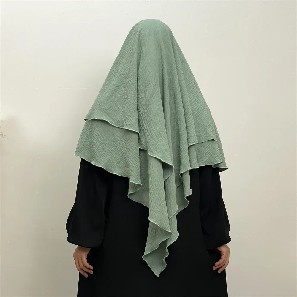 Femme musulman khimar niqab nikab dupla camada lenço feminino muçulmano oração vestuário sobrecarga amira eid ramadan hijab cachecol robe