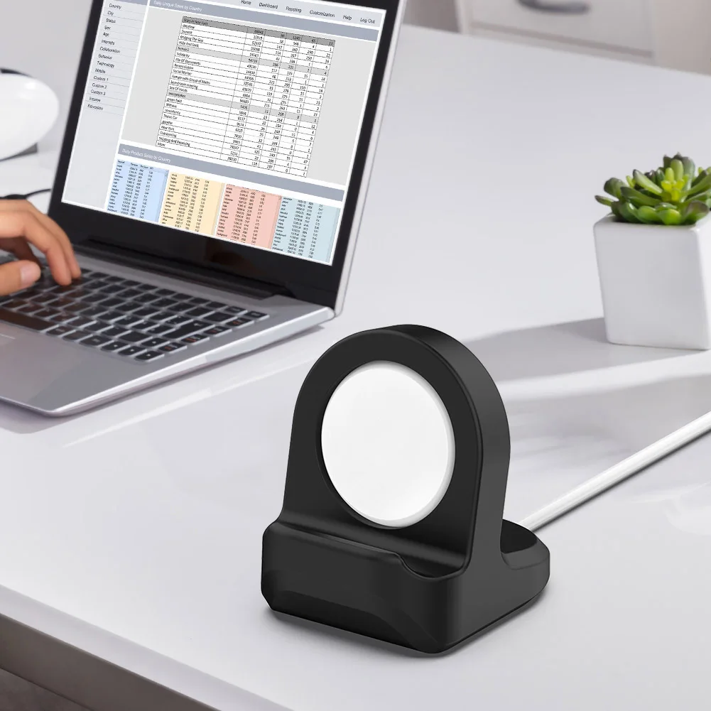 حامل شاحن لاسلكي من السيليكون مضاد للانزلاق شاحن دعامة حامل ملحقات الساعة قطع غيار لساعة Google Pixel 2022