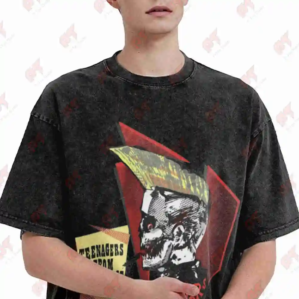 The Meteors 1950S Spade Vintage Washed Tee Pure Cotton T-Shirt