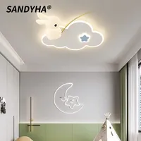SANDYHA Modern Children's Ceiling Light Creative Carrot Cloud Rabbit Wall Lamp LED Lighting Fixture For Bedroom Study Home Decor