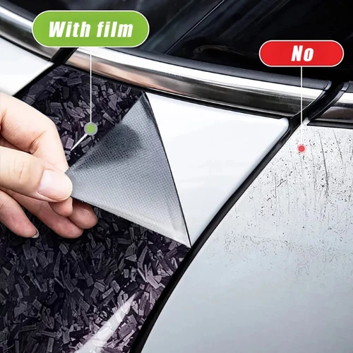 Imagen 2 del producto Vinilo forjado de fibra de carbono para coche, pegatinas adhesivas para motocicleta, películas adhesivas para carrocería de coche, color negro, dorado, plateado y rojo de alto brillo