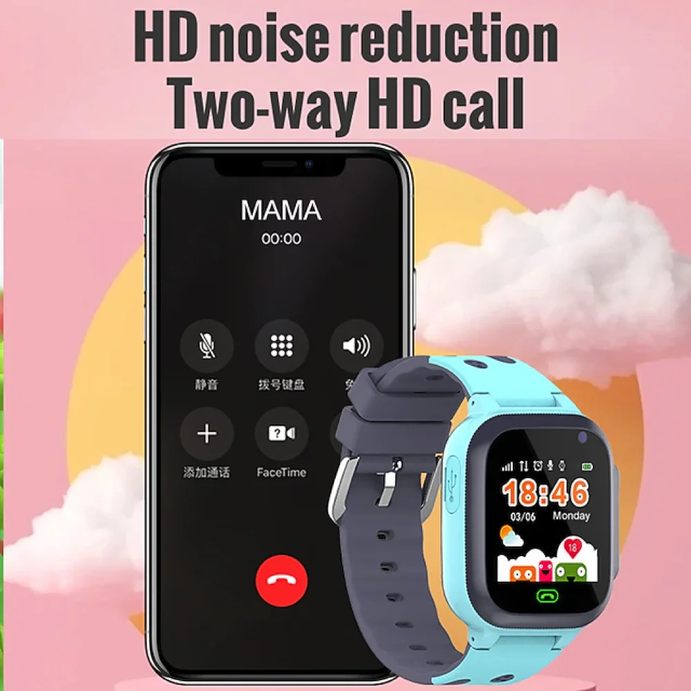 Criança relógio inteligente 2g lbs chamada sos anti perdido bebê crianças relógio inteligente à prova dwaterproof água cartão sim posição rastreamento presente para ios android