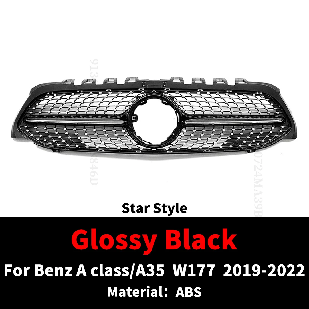 Sport Voorbumper Grille Inlaat Grill Radiator Grid Tuning Voor 2019-2022 Mercedes Benz A-klasse of A35 W177 GT Diamond Stijl