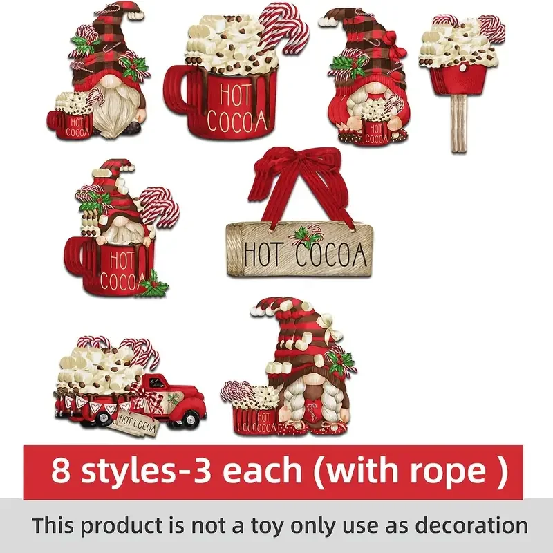 Santa Claus Hanging Ornaments Cute Santa Figure Pendant Christmas Tree Decorations Home Window Wall Xmas New Year Holiday Party Decor Supplies