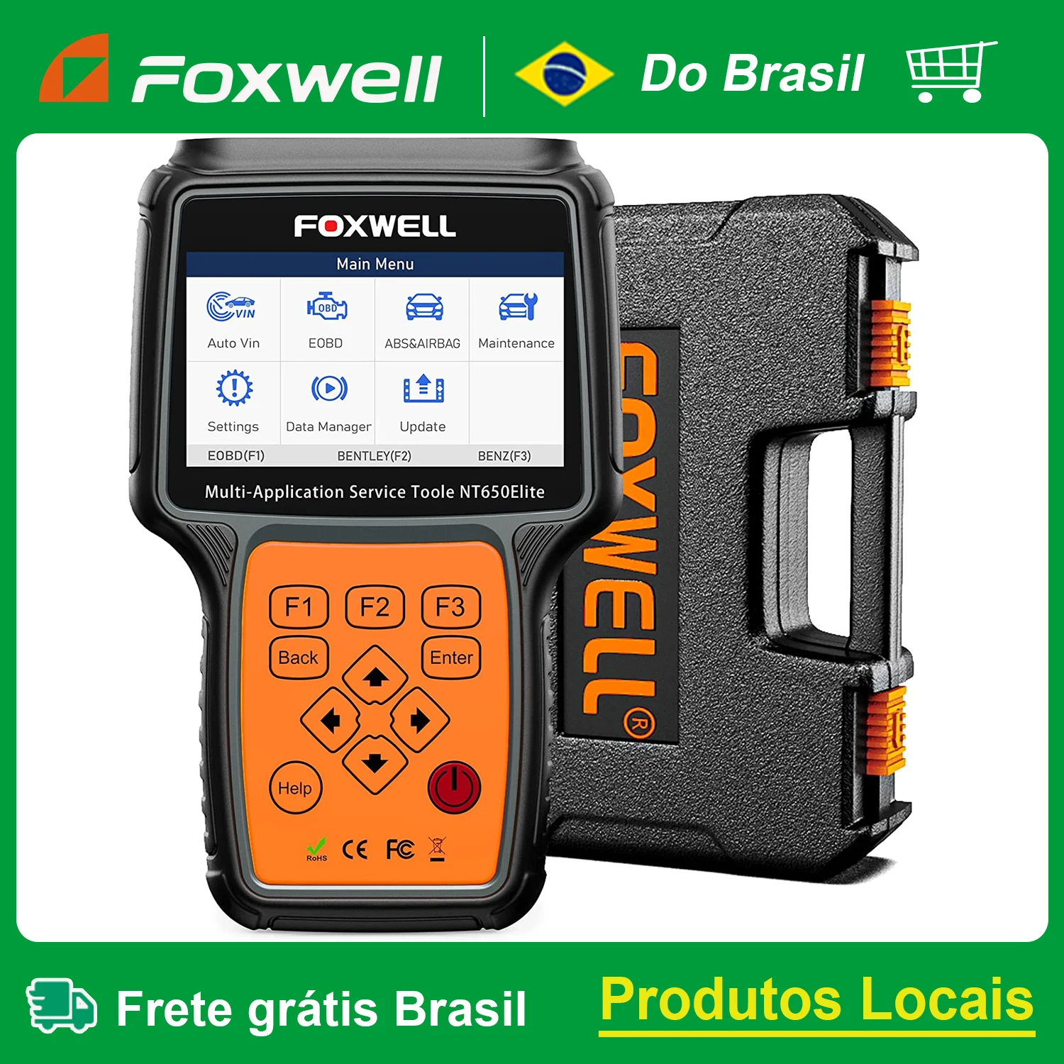 FOXWELL NT650 Elite Car OBD2 Automotive Scanner A/F Adjust SAS Oil EPB BRT TPS 26+ Reset Professional Auto OBD Diagnostic Tool