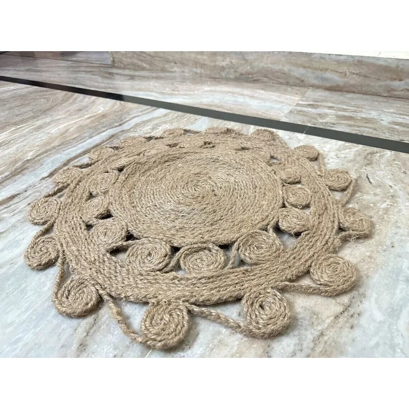 

Hand Woven Circular Mat of Jute Rugs for Indoor/outdoor Use