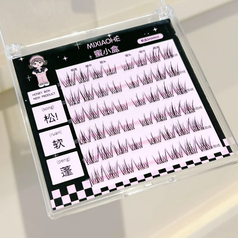 Glue-Free Mini Fish-Tail Lashes Invisible Lightweight Clusters Quick Application Sheer Natural Look for Soft, Enlarged Eyes - view 4