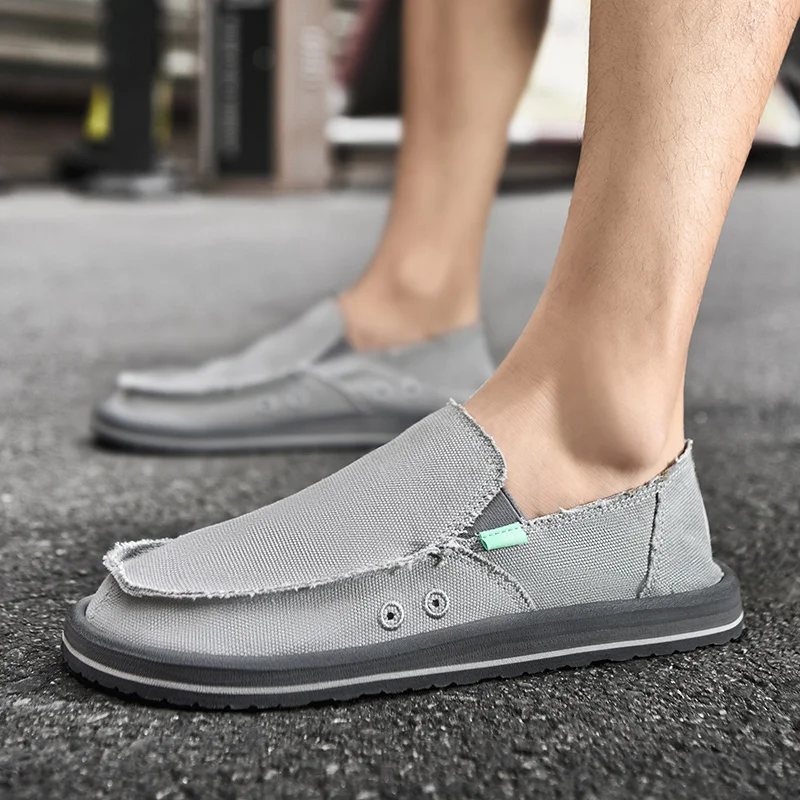 Neue, leichte, handgefertigte Canvas-Freizeitschuhe für Herren, modisches Design, Sneaker, Herren-Slipper, atmungsaktive, flache Schuhe mit niedrigem Schaft, weiche Fahrschuhe. – Detail 23