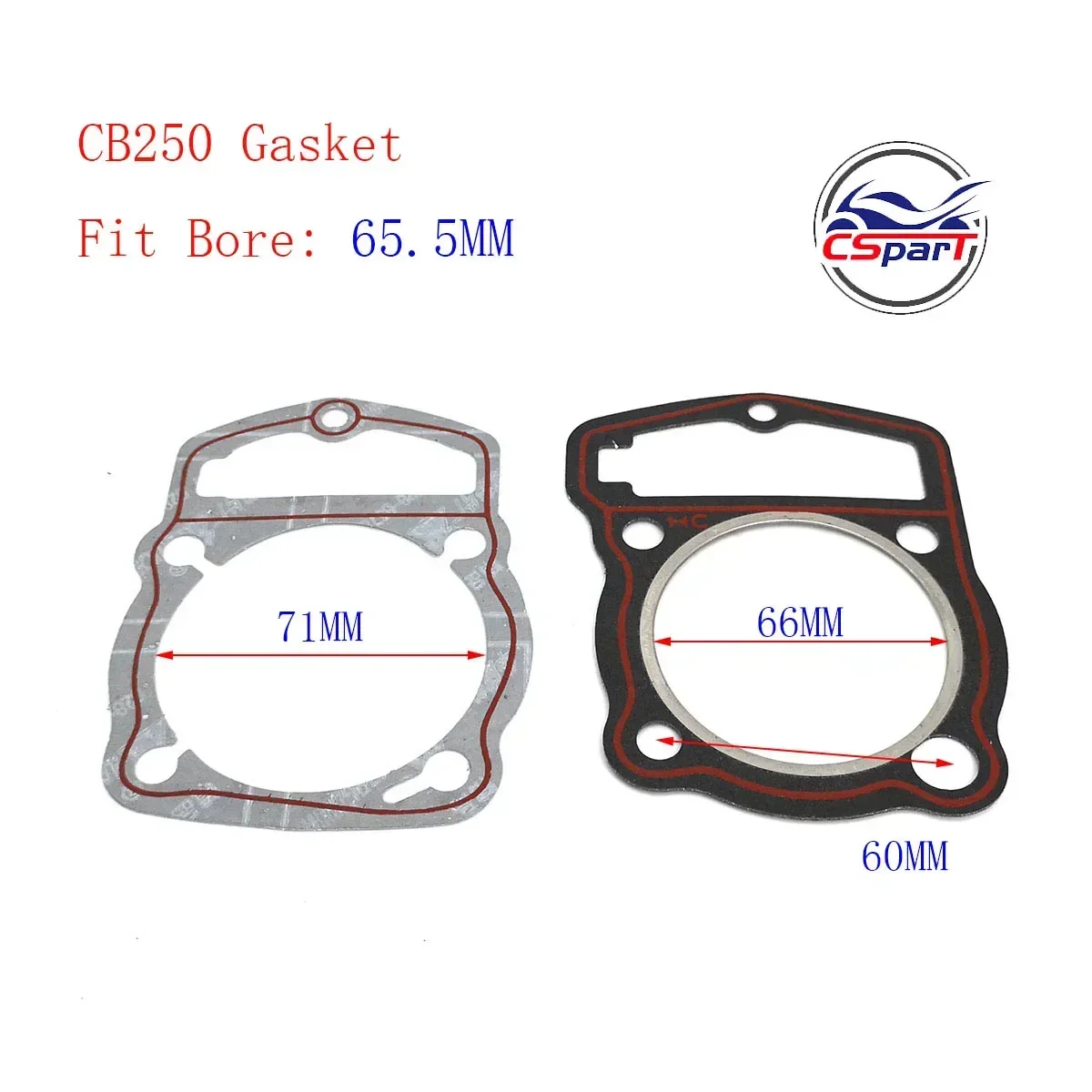 Racing CB250 CB200 65.5MM 15MM Piston Ring Gasket Kit  200CC 250CC 165FMM ZongShen Loncin Dirt Pit Bikes Motorcycle