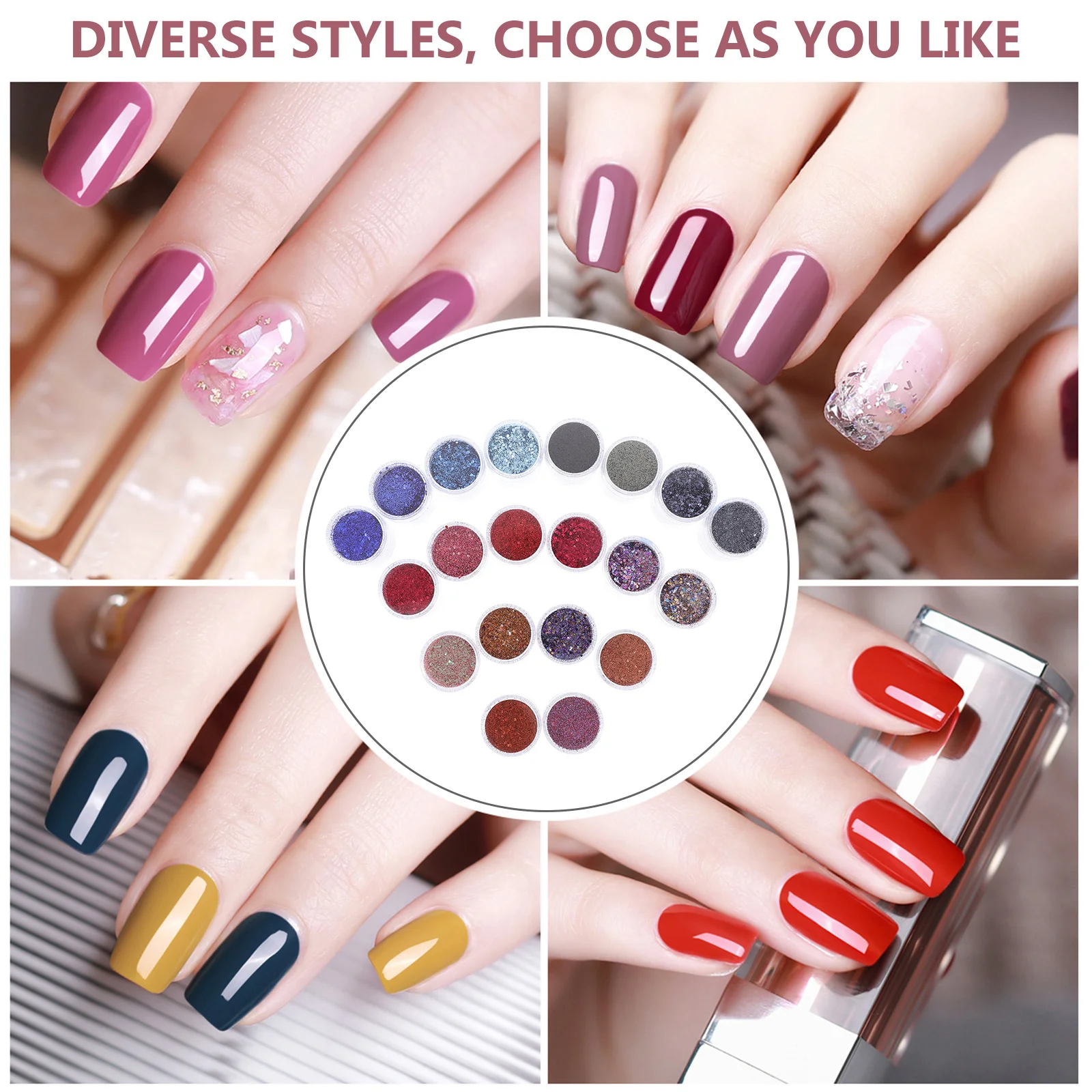 20 piezas de lentejuelas brillantes para decoración de uñas, herramientas de manicura DIY, decoración fina y brillante para uñas, maquillaje, brillo en polvo, decoraciones para manicura