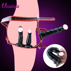 Vibromasseur double gode réaliste pour femme, grande culotte, sangle sur gode, jouets sexuels éducatifs pour femme, couple lesbien, jeu de sexe 7.0