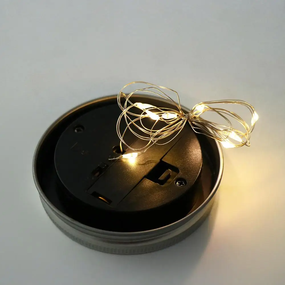 Solar Light Mason Jar Lamp 10 LED Plastics LED Light Firefly Lamp Night Light Intelligent String Lamp Christmas