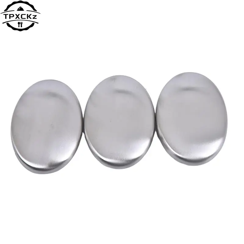 1pc Stainless Steel Soap Oval Shape Deodorize Smell From Hands Retail Magic Eliminating Odor Kitchen Bar Chef Soap