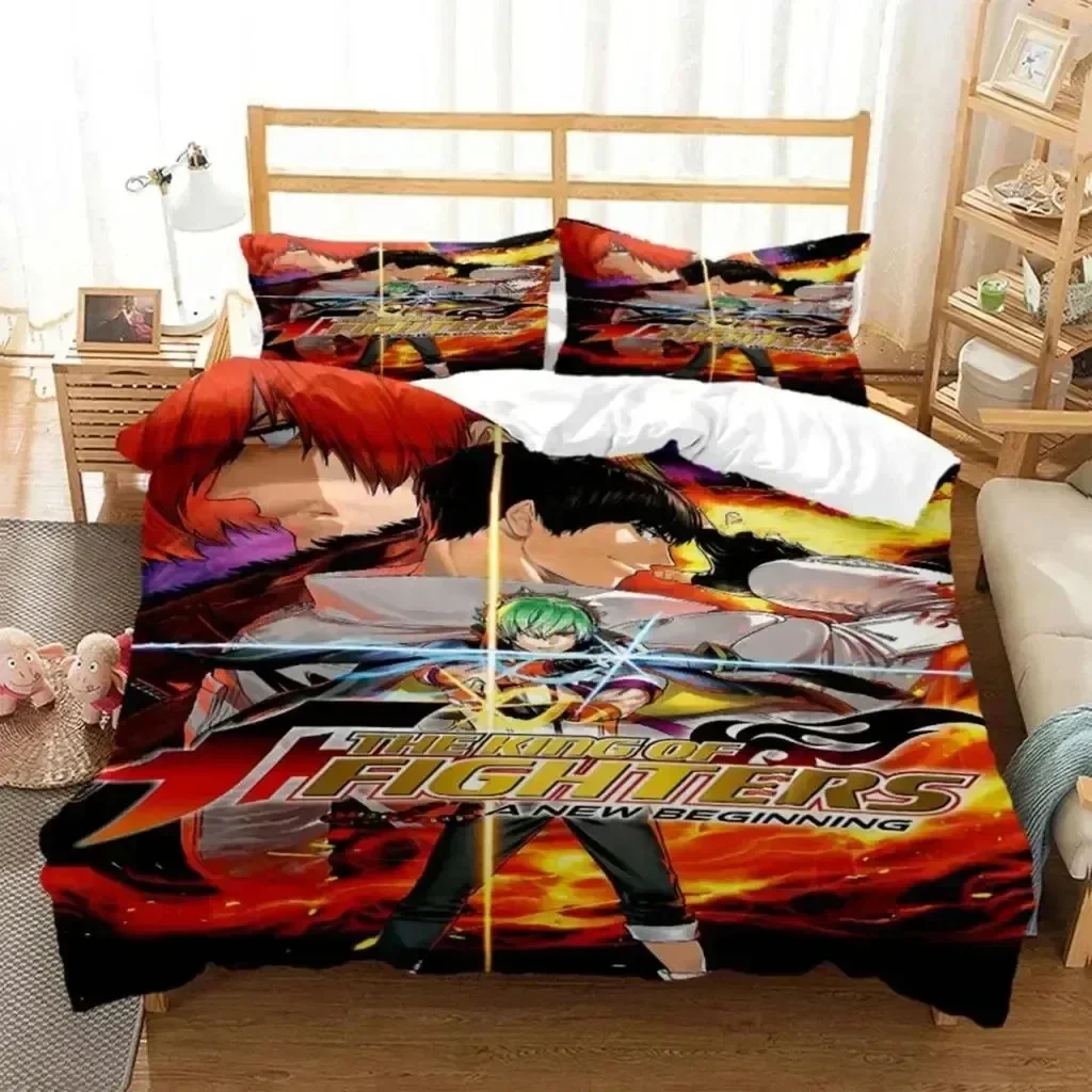 

Luxury New 3D Print Anime King of Fighters KOF Bedding Set Boys Girls Twin Queen Size Duvet Cover Kids Adult Home Textileextile