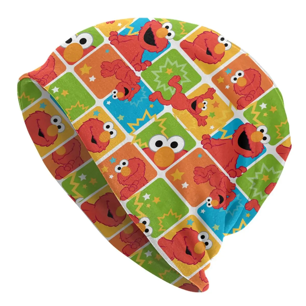 

Красочные шапочки с сетчатым узором «Улица Сезам» и черепами, повседневные мужские и женские уличные кепки, теплые термоэластичные шапки с капюшоном