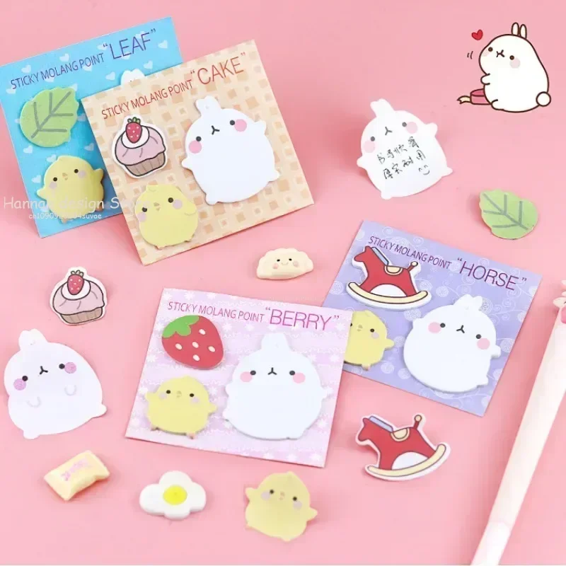 3pcs Cartoon rabbit combination Creative Sticky Notes Memo Pad Paper Sticker Gift Cute Wall Fridge stickers N times