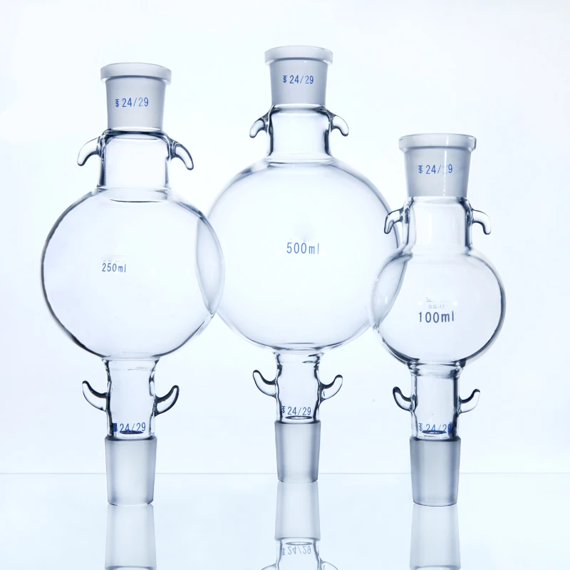 100ml to 1000ml Lab Glass Chromatography Solvent Reservoir Ball 24/29 Standard Joint, chromatography column storage ball