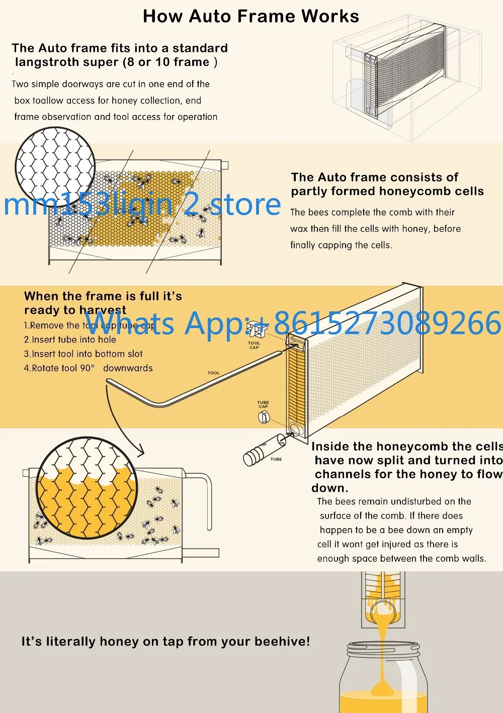 Beekeeping ToolsAutomatic Honey Flow Honey Bee SpleenPlastic Self-Flowing Honey Hive FramesHive Foundation