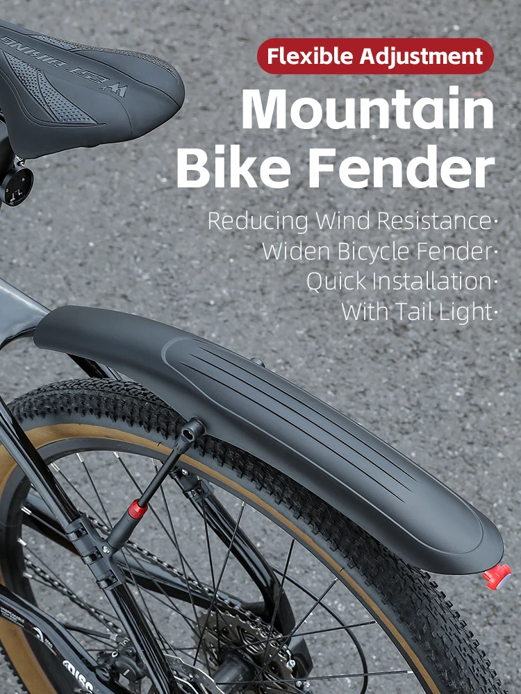 AliExpress West Biking WEST BIKING BIKE Fender 700C 24/26/27/29inch Universal Adjustable Front Rear MTB Road Bike Mudguard Dustproof Bike Accessories