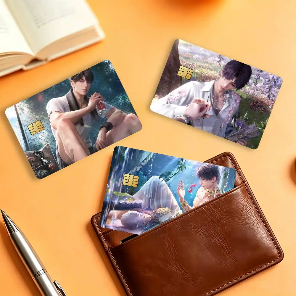 Game Love and Deepspace Caleb Credit Skin Cover Card Stickers 4PCS Film Bus Pass Front Decoration Bank Debit Waterproof