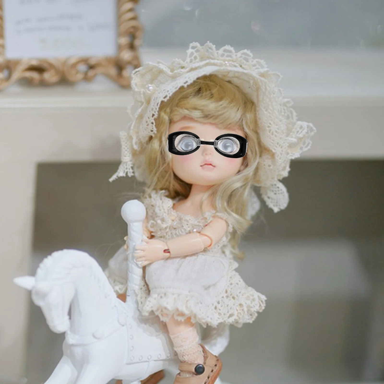 

4Pcs Mini Swimming Glasses Realistic Design Creative Dollhouse Swimming Eyewear DIY Accessories for Imaginative Play
