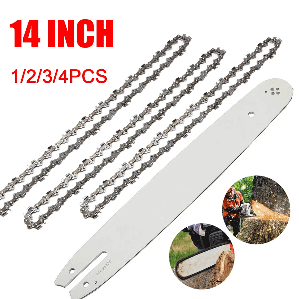 

14 Inch Chain Saw Guide Bar Part Pitch 3/8" Drive Links 50DL Replacement Chain for Stihl MS170 MS180 MS192T Chainsaw Accessories