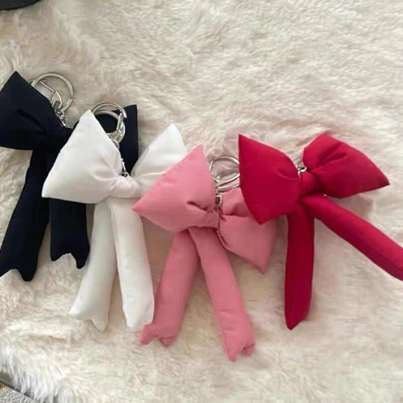 Y2K Trendy 3D Bowknot portachiavi Sweet Bow portachiavi per ragazze Fashion Bag ciondolo zaino appeso decorazione coppia regali