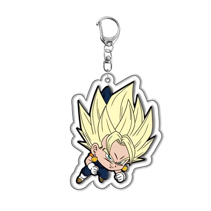 6CM Acrylic Key Chains Anime Dragon Ball Son Goku Torankusu Vegeta Frieza Piccolo Keychain Accessories Cosplay Cartoon Badge