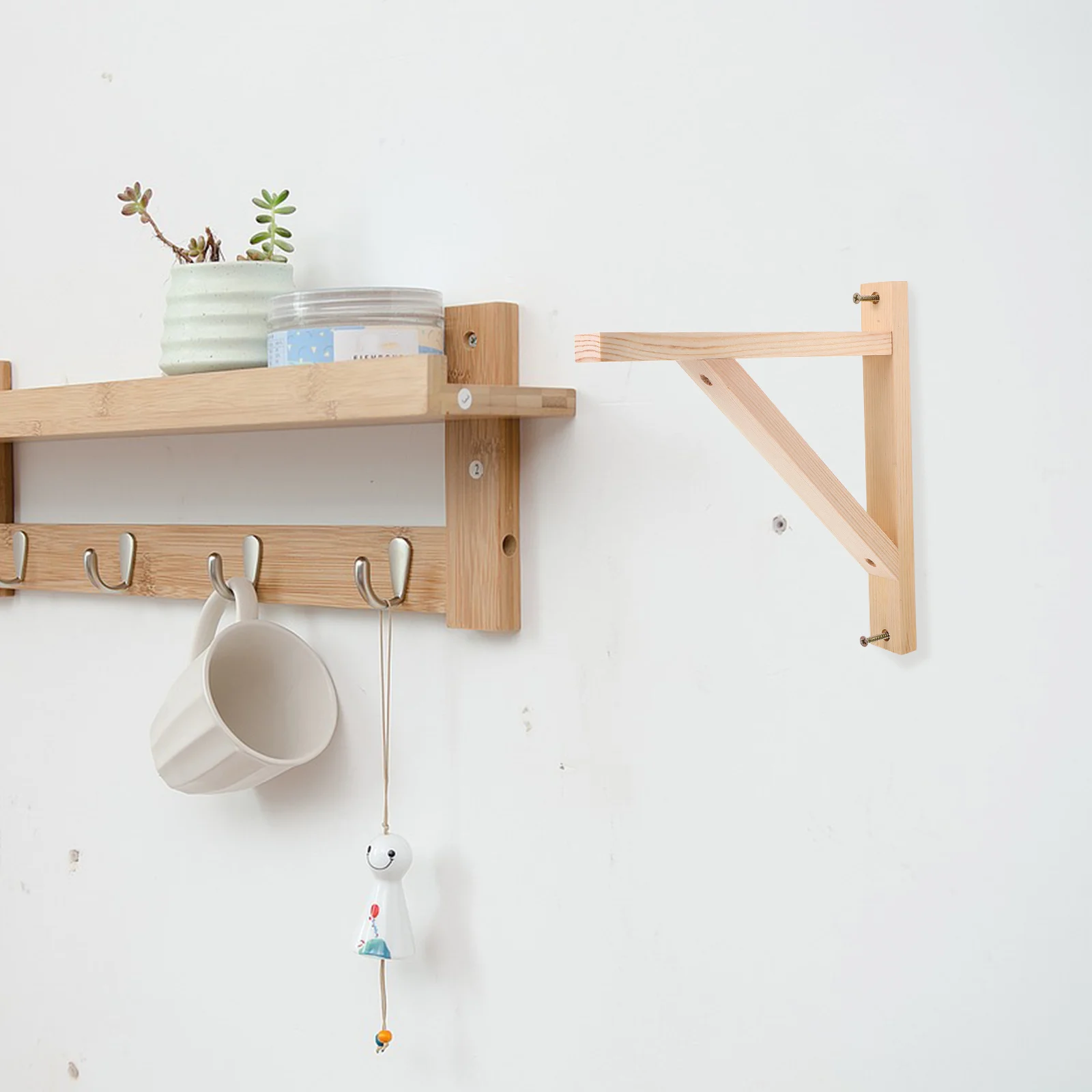 

2Pcs Triangular Shelf Bracket Durable Wall Mount Shelving Brackets Metal for Shelves Household Use in Shop Restaurant