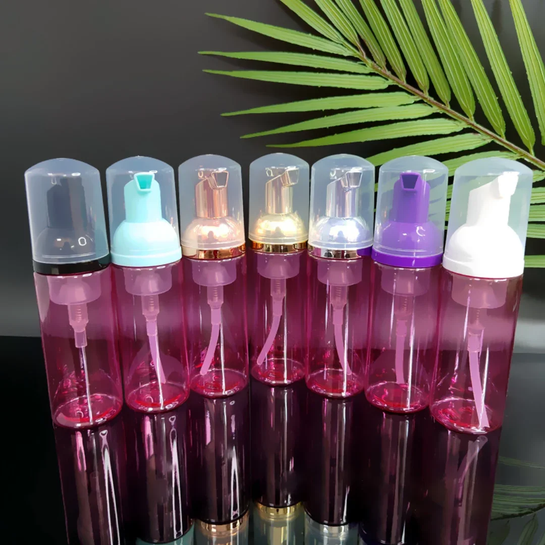 10Pcs/60ML Transparent Pink Plastic Bottle Soap Mousse Travel Portable Foam Bottle Cleaning Washing Foam Dispenser Sub-bottle